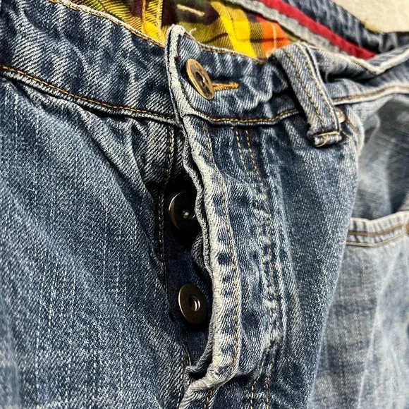 Carbon 2 Cobalt Jeans Mens 32x29 Blue Button Fly Straight‎ Leg Cotton Grunge VTG